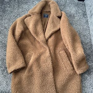 Abercrombie & Fitch Cozy Brown Teddy Coat